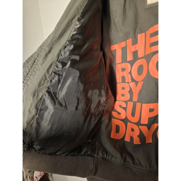 SUPERDRY Military Issue Bomber Rookie Edition Green Zip Pockets Mens Sz L - Picture 9 of 13